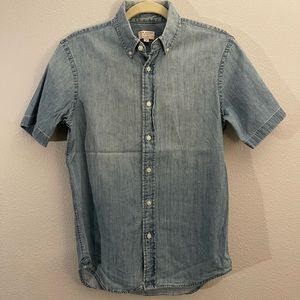 Mens Club Monaco Denim Short Sleeve Shirt XS